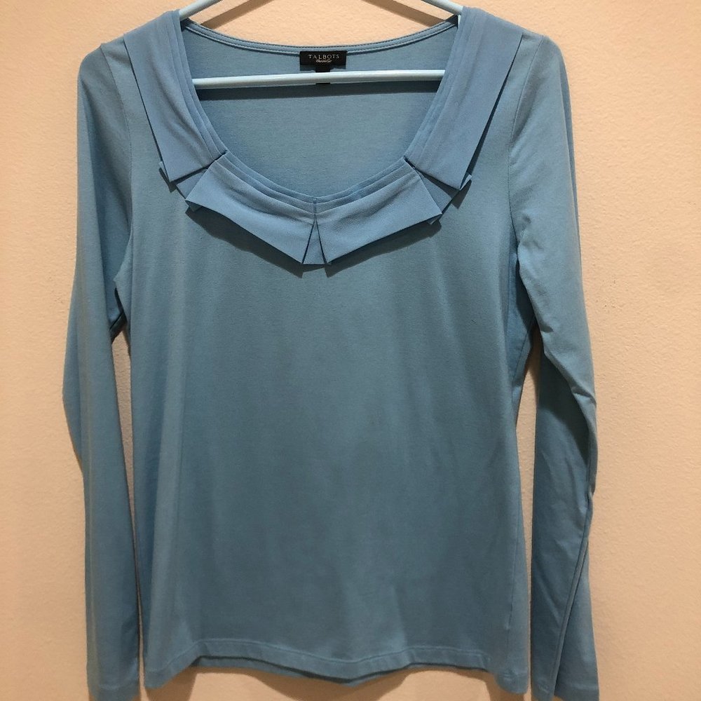 Talbots Top w/Pleated Chiffon Detailing